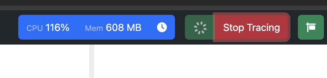 AkitaRTM Stop Tracing button while recording